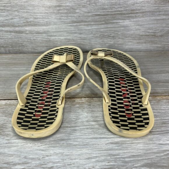 Coach Women’s Landon Cream Off-White Thong Jelly Flip Flops Sandals Size 6 B - Picture 4 of 9